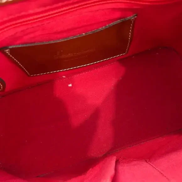 $550 Dooney & Bourke Designer Brown Leather Alto Small Lauretta Bag Purse - Picture 12 of 16